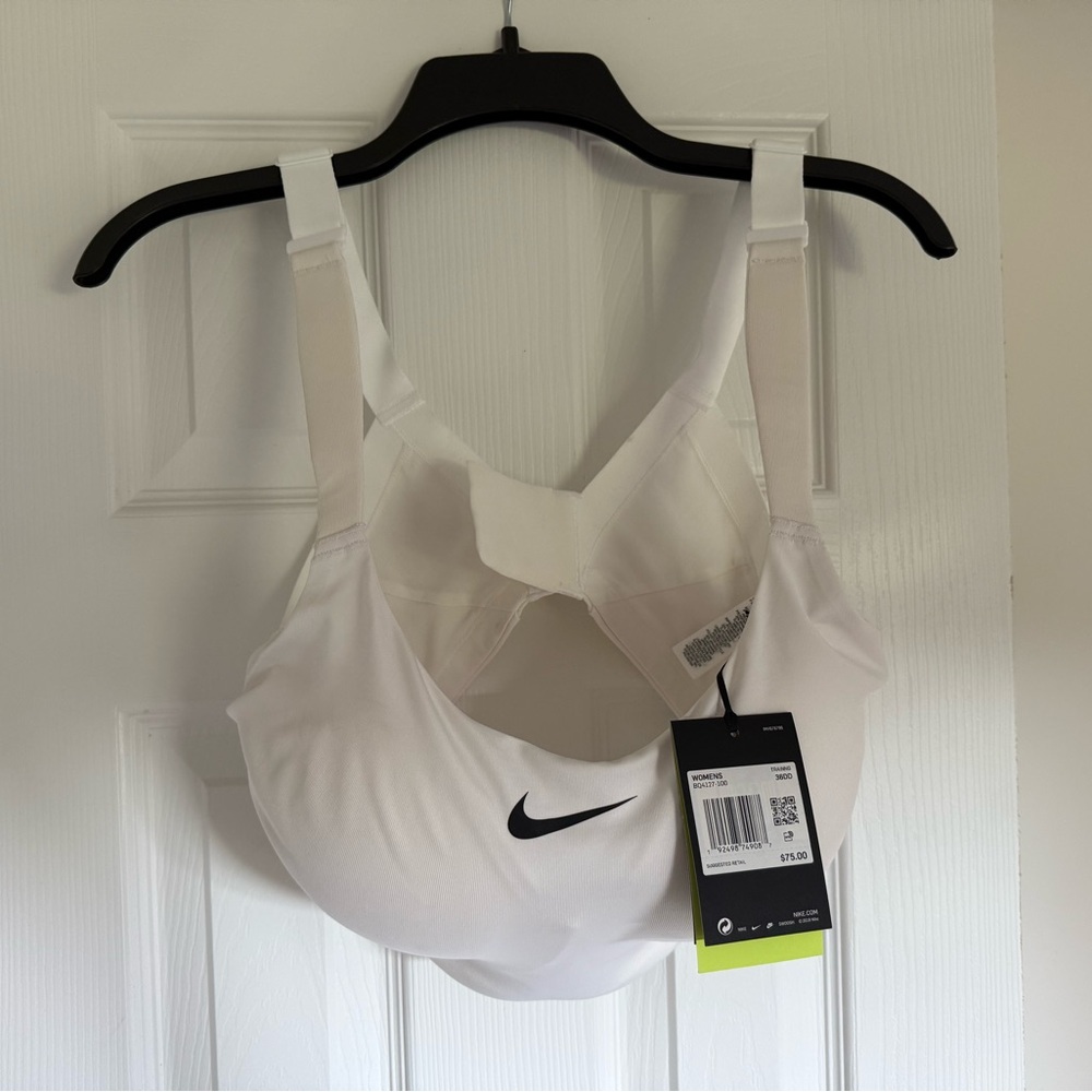 Nike Women's White High Support Sports Bra/ Bold Bra